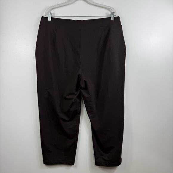 J Jill Pure Jill New Affinity French Terry Slim Crop Pants XL Chocolate Brown - Picture 9 of 10